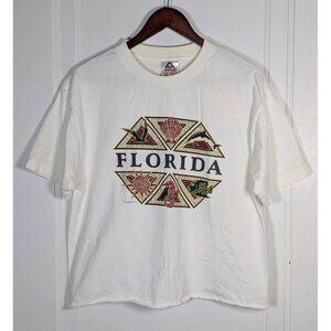 Vintage Florida T Shirt Adult Large Retro Colorful Funky Beach VTG 90s Seashell